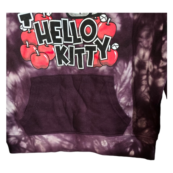 Zine Hello Kitty Hoodie Youth Sweatshirt Tie Dye  Purple Multicolor Large School - Picture 3 of 14